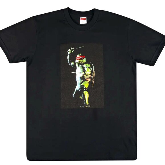 SUPREME BLACK MICHAELANGELO TEENAGE MUTANT NINJA TURTLE T SHIRT - Picture 1 of 1